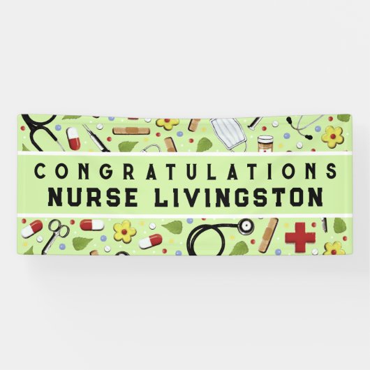 Verpleegkundige Verpleegkunde School Afstuderen Co Spandoek (Horizontaal)