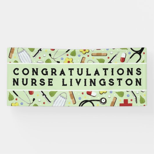 Verpleegkundige Verpleegkunde School Afstuderen Co Spandoek (Horizontaal)