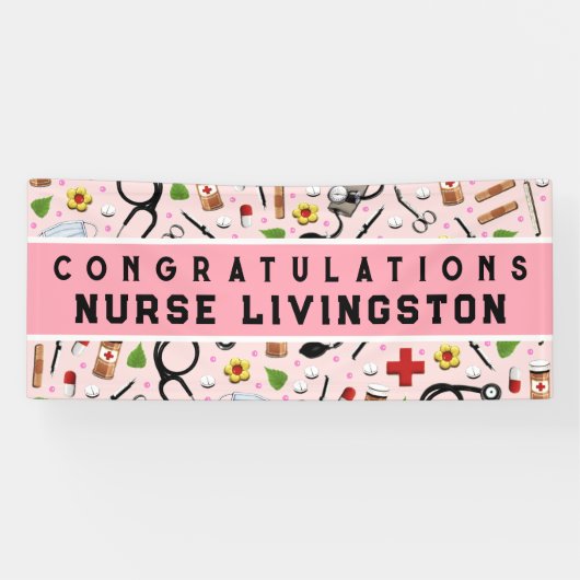 Verpleegkundige Verpleegkunde School Afstuderen Co Spandoek (Horizontaal)