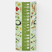 Verpleegkundige Verpleegkunde School Afstuderen Co Spandoek (Verticaal)