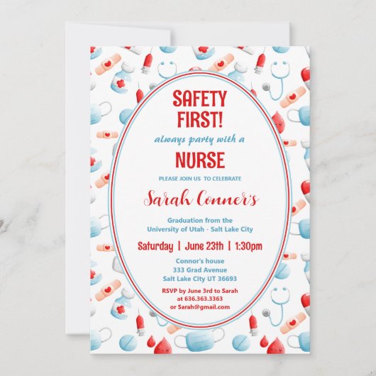 Verpleegkundige Verpleegkunde School Afstuderen Me Kaart (Voorkant)