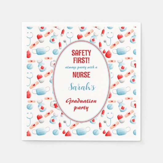 Verpleegkundige Verpleegkunde School Afstuderen Me Servet (Voorkant)