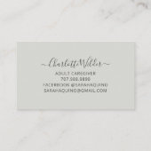 Verpleegkundige verzorger geschilderd bloemige Kaa Visitekaartje (Achterkant)