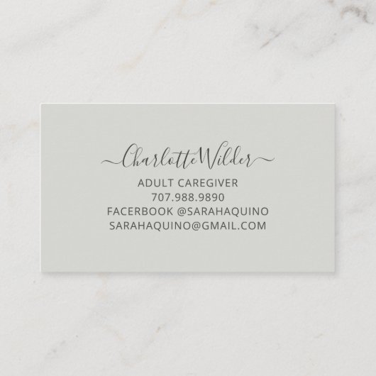 Verpleegkundige verzorger geschilderd bloemige Kaa Visitekaartje (Achterkant)