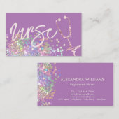 Verpleegkundige Verzorger Holografische Glitter Pa Visitekaartje (Voorkant / Achterkant)