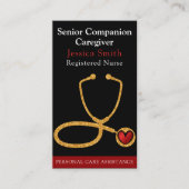 Verpleegkundige Verzorger Moderne gouden glitter M Visitekaartje (Voorkant)