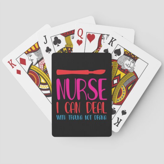 Verpleegkundige verzorging die ik kan afhandelen pokerkaarten (Achterkant)
