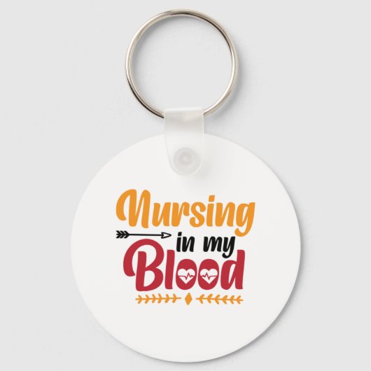 Verpleegkundige verzorging in mijn bloed sleutelhanger (Voorkant)