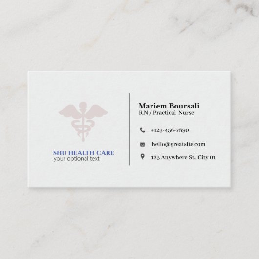Verpleegkundige visitekaartjes (Voorkant)