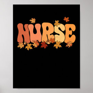 Verpleegkundige Waardering Thanksgiving Herfstblad Poster