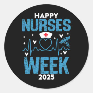 Verpleegkundige Waardering Week - Gelukkige Nation Ronde Sticker