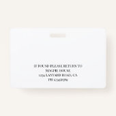 Verpleegkundige zorg of pensionering bewoner foto- badge (Achterkant)