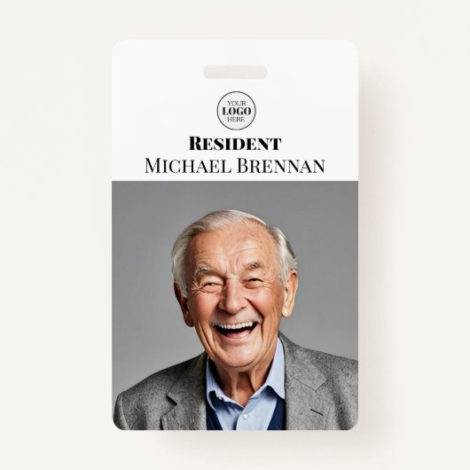 Verpleegkundige zorg of pensionering bewoner foto- badge (Voorkant)