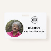 Verpleegkundige zorg of pensionering bewoner foto- badge (Voorkant)