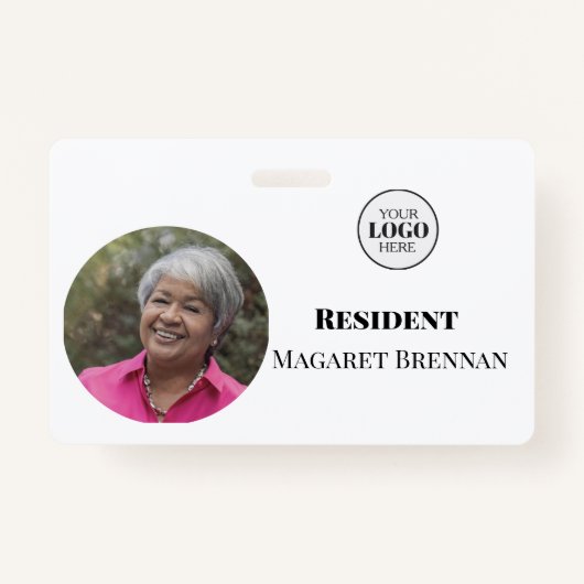 Verpleegkundige zorg of pensionering bewoner foto- badge (Voorkant)