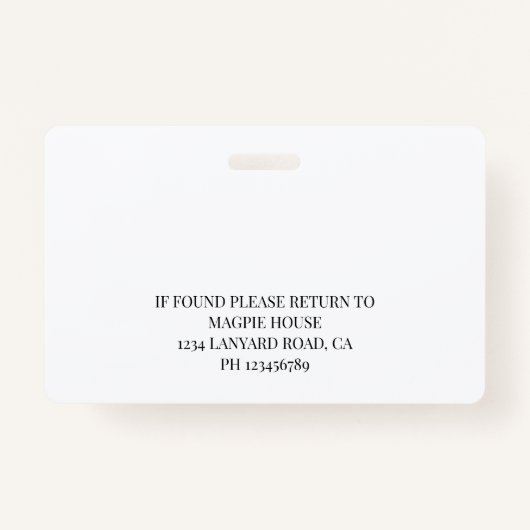 Verpleegkundige zorg of pensionering bewoner foto- badge (Achterkant)