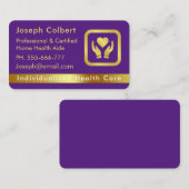 Verpleegkundige Zorgverlener Medisch Elegant Paars Visitekaartje (Voorkant / Achterkant)