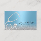 Verpleegkundige Zorgverlener Modern Glitter Lichtb Visitekaartje (Voorkant)