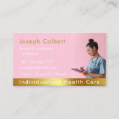 Verpleegkundige Zorgverlener Modern Roos Goud Medi Visitekaartje (Voorkant)