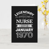 Verpleegkundige zuster januari 1970 50e Birthday G Kaart (Gele Bloem)