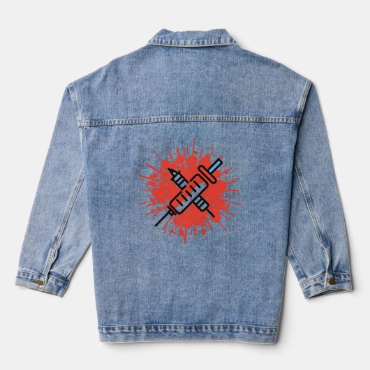 Verpleegkundigen aan de frontlinie denim jacket (Achterkant)