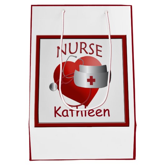 Verpleegkundigen Aangepaste medische cadeau Medium Cadeauzakje (Achterkant)