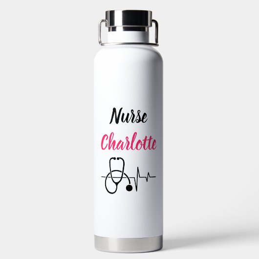 Verpleegkundigen aangepaste naam hartslag Stethosc Waterfles (Achterkant)