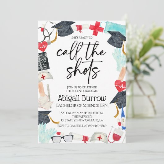 Verpleegkundigen Afstudeerfeest Uitnodiging (Staand voorkant)