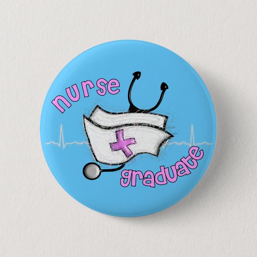 Verpleegkundigen Afstuderen Gifts (Pet- en Stethos Ronde Button 5,7 Cm (Voorkant)