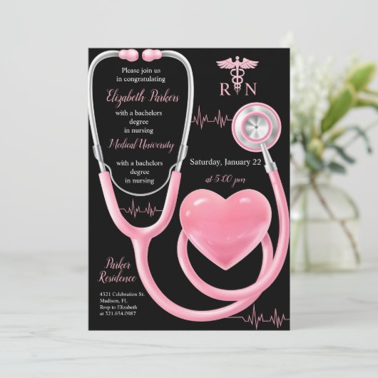 Verpleegkundigen Afstuderen Partij Licensed Vocati Kaart (Staand voorkant)