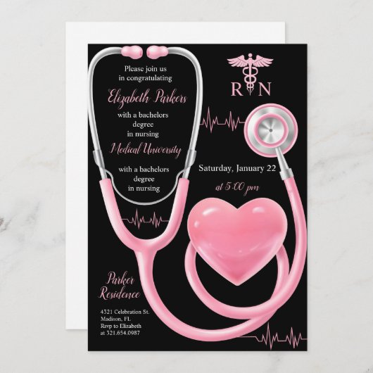 Verpleegkundigen Afstuderen Partij Licensed Vocati Kaart (Voorkant / Achterkant)