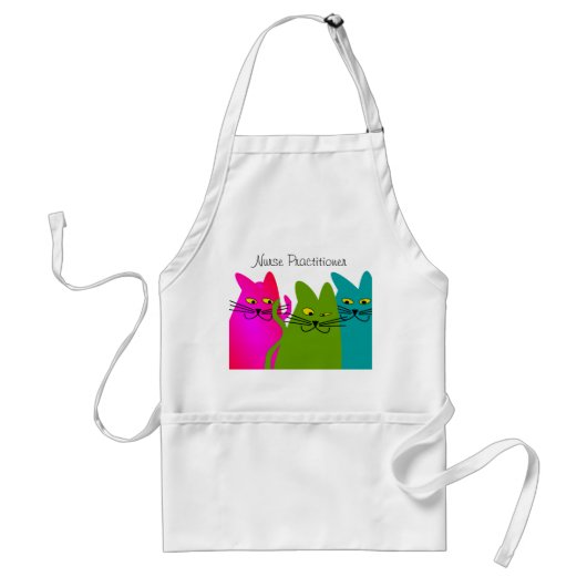 Verpleegkundigen Apron Whimsical Cats Design Standaard Schort (Voorkant)