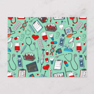 Verpleegkundigen, arts, medisch deskundige briefkaart