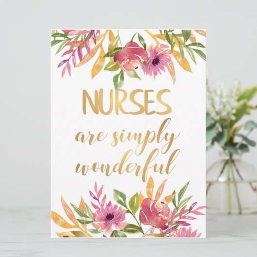 Verpleegkundigen citaat Waardering Dank u Afstuder Kaart (Staand voorkant)