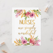 Verpleegkundigen citaat Waardering Dank u Afstuder Kaart (Voorkant / Achterkant in situ)