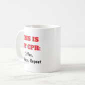 Verpleegkundigen CPR Coffee Patience Herhaal Koffi Koffiemok (Voorkant links)