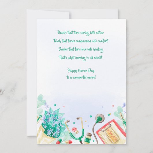 Verpleegkundigen Dag Elementen Wenskaart Feestdagenkaart (Voorkant)
