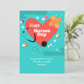 Verpleegkundigen Dag Hart Wenskaart Feestdagenkaart (Staand voorkant)