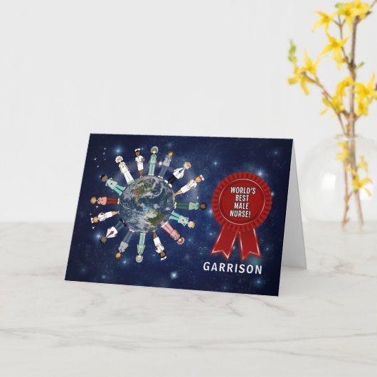 Verpleegkundigen Dag Wereld Beste Mannelijke Verpl Kaart (Gele Bloem)