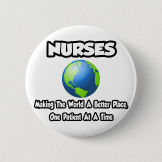 Verpleegkundigen...de wereld beter maken ronde button 5,7 cm
