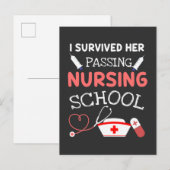 Verpleegkundigen die ik overleefde haar overleden  uitnodiging briefkaart (Voorkant / Achterkant)