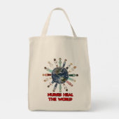 Verpleegkundigen Draaien de Wereld Rode Tekst en h Tote Bag (Achterkant)