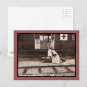 Verpleegkundigen en gewonden op treinstation briefkaart (Voorkant / Achterkant)