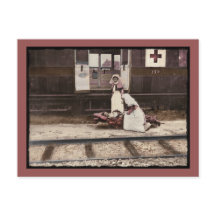 Verpleegkundigen en gewonden op treinstation