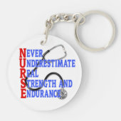 Verpleegkundigen en hun vele banen - tweezijdig sleutelhanger (Achterkant)