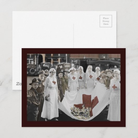 Verpleegkundigen en jongerenvrijwilligers verzamel briefkaart (Voorkant / Achterkant)