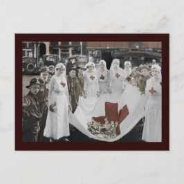 Verpleegkundigen en jongerenvrijwilligers verzamel briefkaart