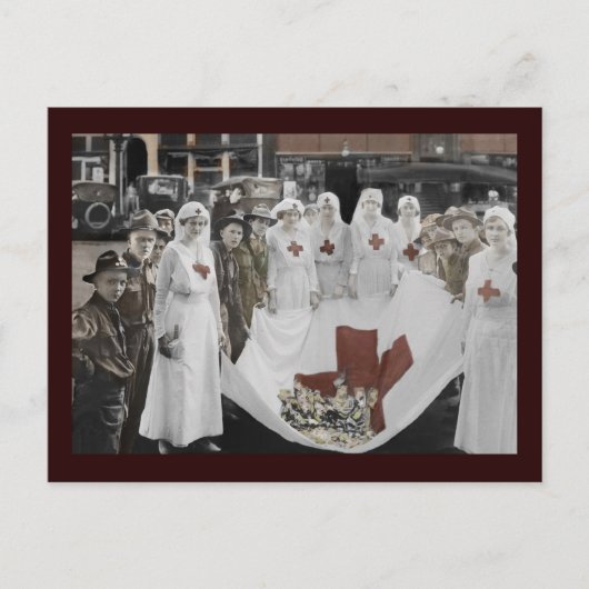 Verpleegkundigen en jongerenvrijwilligers verzamel briefkaart (Voorkant)