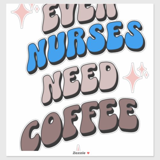 Verpleegkundigen en koffie sticker (Vel)