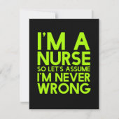 Verpleegkundigen gaan nooit verkeerde grappige ges bedankkaart (Voorkant)